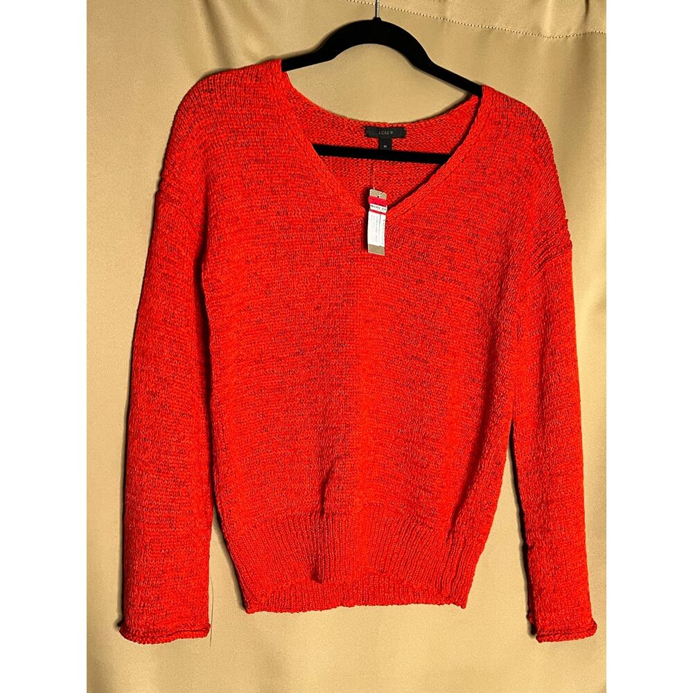 J. Crew Red V-Neck Sweater
